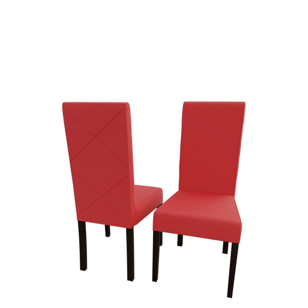 Veneti Jedálenská stolička MOVILE 4 - orech / červená eko koža
